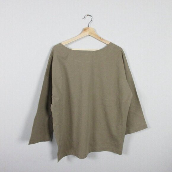 NIko And... Women's Tunic Top Long Sleve Pullover Casual Side Slits 3 Taupe 318 - Picture 2 of 9